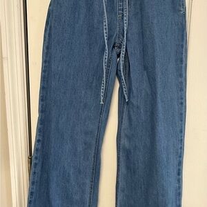 Altr’d State Wide Leg Medium Blue Denim Pants, XS
